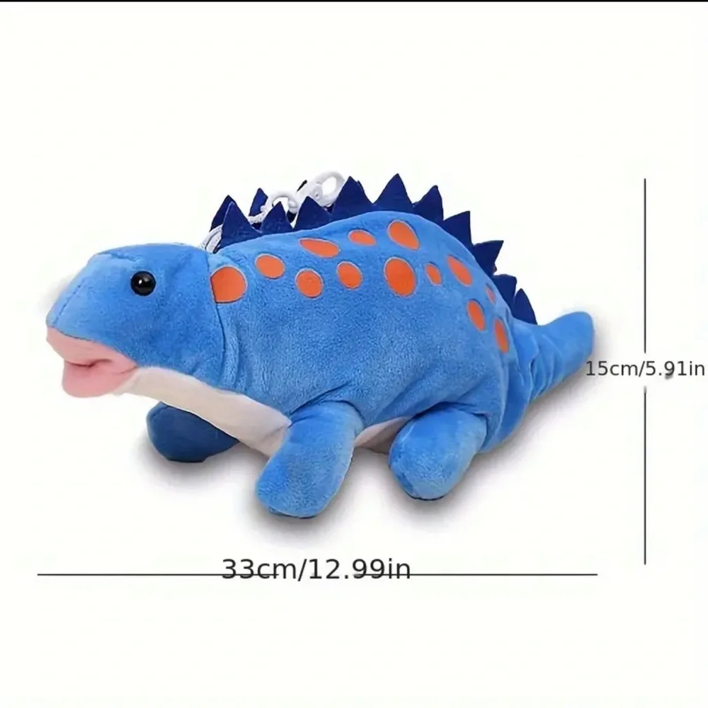 Dinosaur Hot Pink Pencil Case Plush  Large Capacity Snack Bag Travel